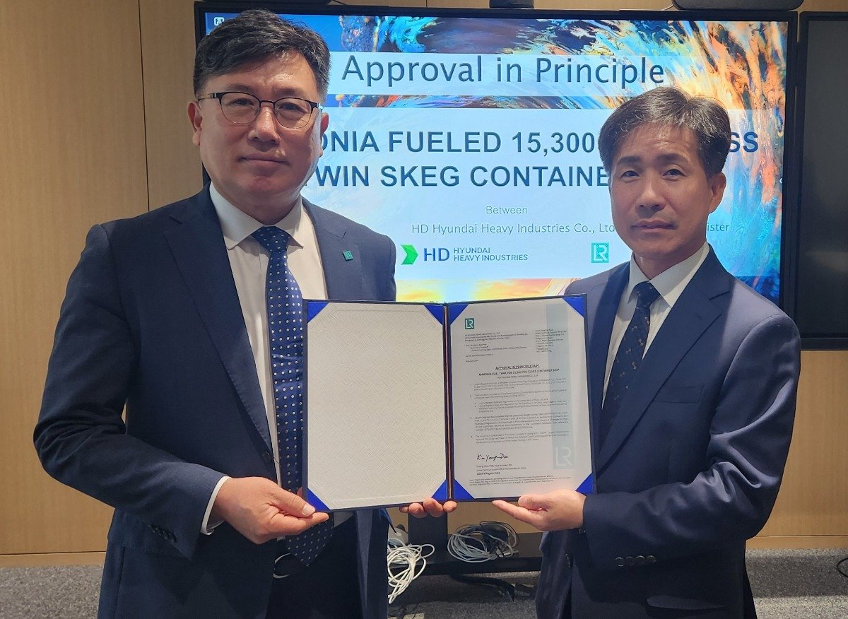 Lloyd’s Register and Hyundai Heavy Industries announce Approval in Principle for new ammonia duel-fuel container ship